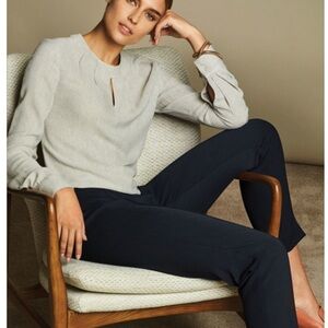 NWT The Fold Dartmouth Blouse in Stone Herringbone UK10:US6